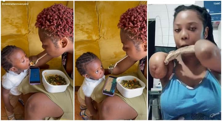 “Best mum ever”: Disabled lady uses mouth to feed her baby, video melts hearts